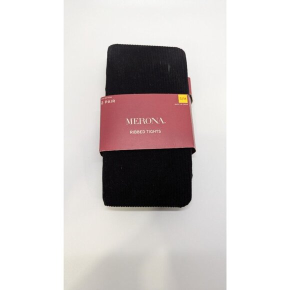 Merona Black 2-Pack Ribbed Tights - Picture 1 of 2
